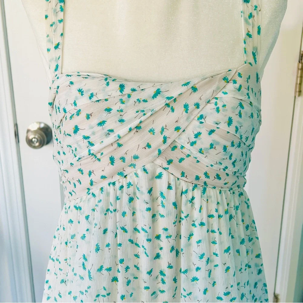 J. Crew Silk Chiffon Floral Trellis High Low Maxi Dress (size 8)